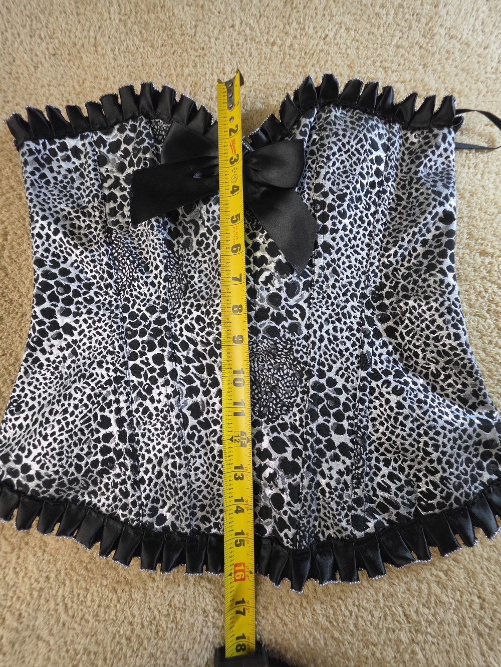 Black & White Animal Print Strapless Corset Top
